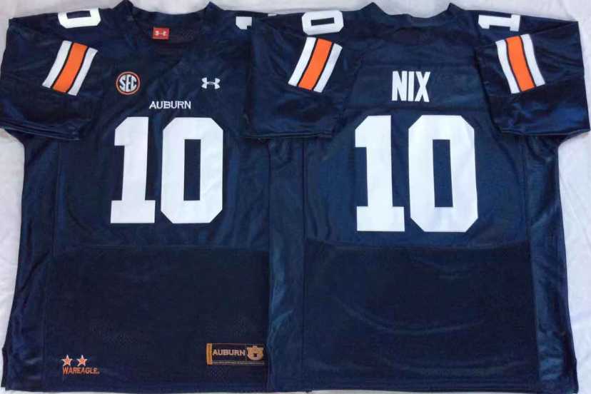Auburn Tigers 10 Bo Nix Navy College Football Jersey